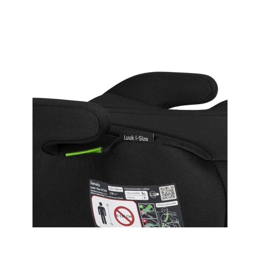 Lionelo - Asiento elevador para coche LUUK i-Tamaño 125-150 cm negro