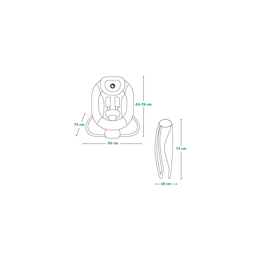 Lionelo - Balancín vibrador para bebés con melody PASCAL gris/turquesa