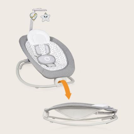 Lionelo - Balancín vibrador para bebés Con una melodía PASCAL gris