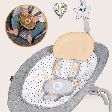 Lionelo - Balancín vibrador para bebés Con una melodía PASCAL gris