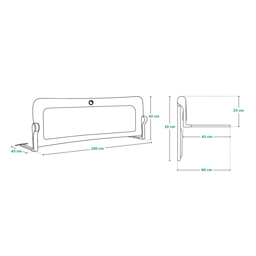 Lionelo - Barrera de seguridad para camas EVA gris