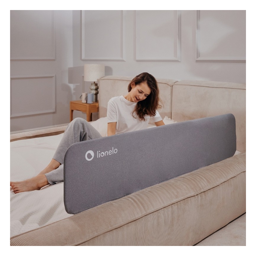 Lionelo - Barrera de seguridad para camas LORA XL gris oscuro