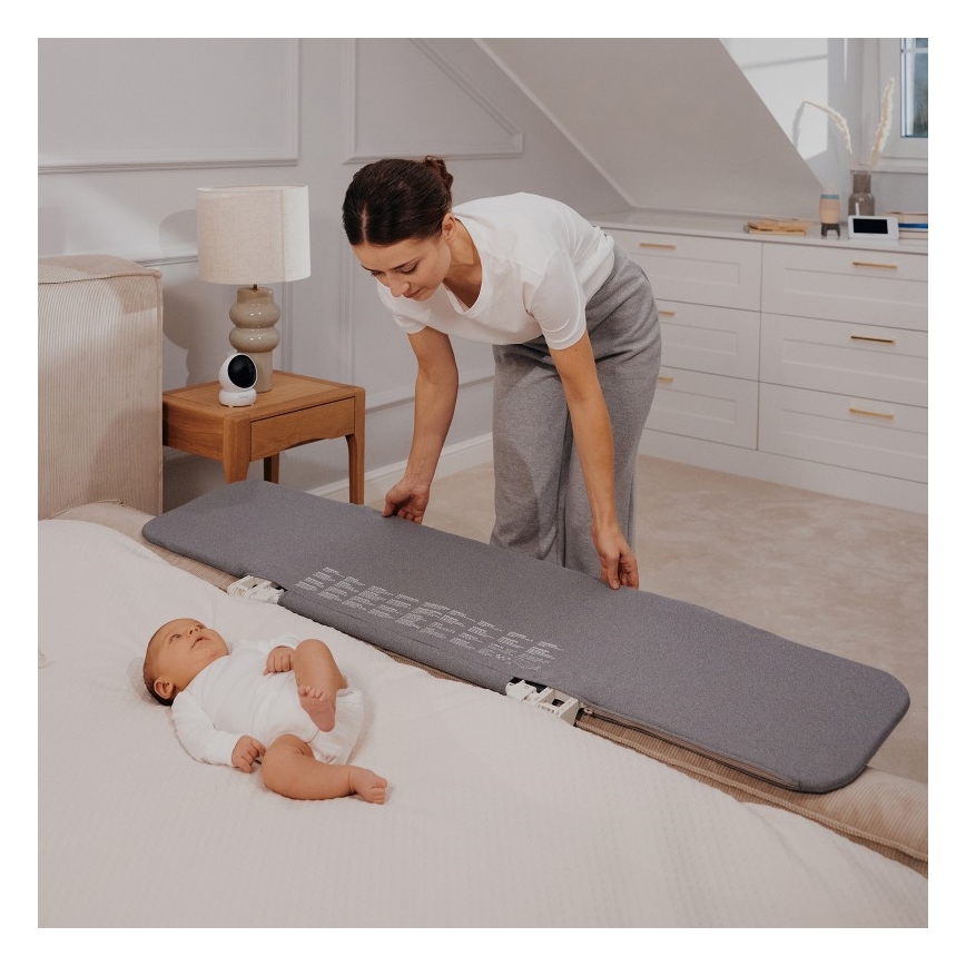 Lionelo - Barrera de seguridad para camas LORA XL gris oscuro