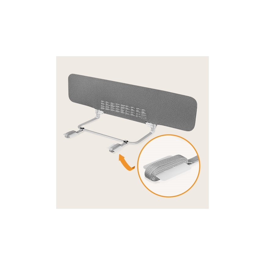 Lionelo - Barrera de seguridad para camas LORA XL gris oscuro