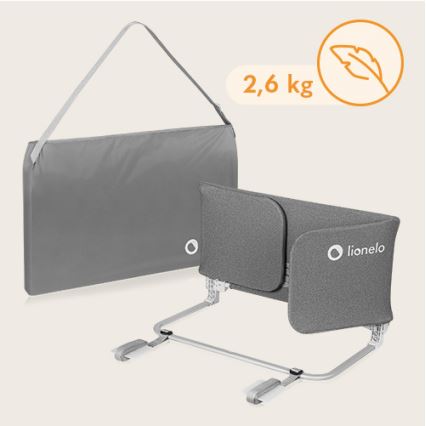 Lionelo - Barrera de seguridad para camas LORA XL gris oscuro