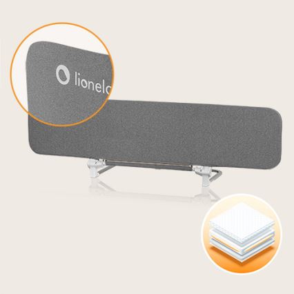 Lionelo - Barrera de seguridad para camas LORA XL gris oscuro