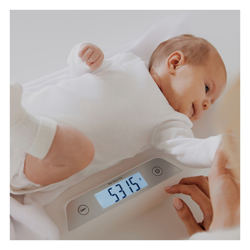 Lionelo - Báscula pediátrica BABYBALANCE 3xAAA
