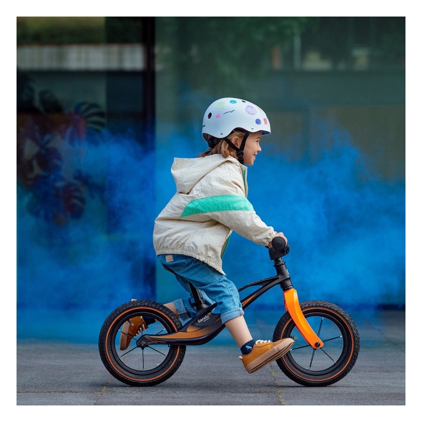 Lionelo - Bicicleta de empuje BART AIR negro/naranja