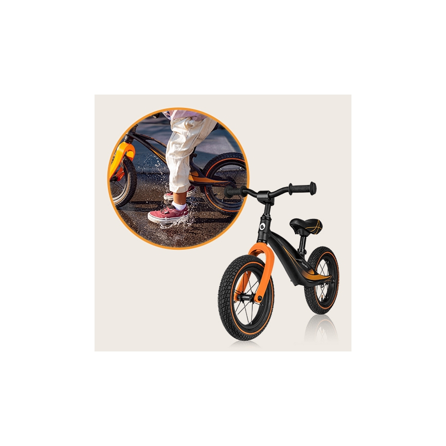 Lionelo - Bicicleta de empuje BART AIR negro/naranja