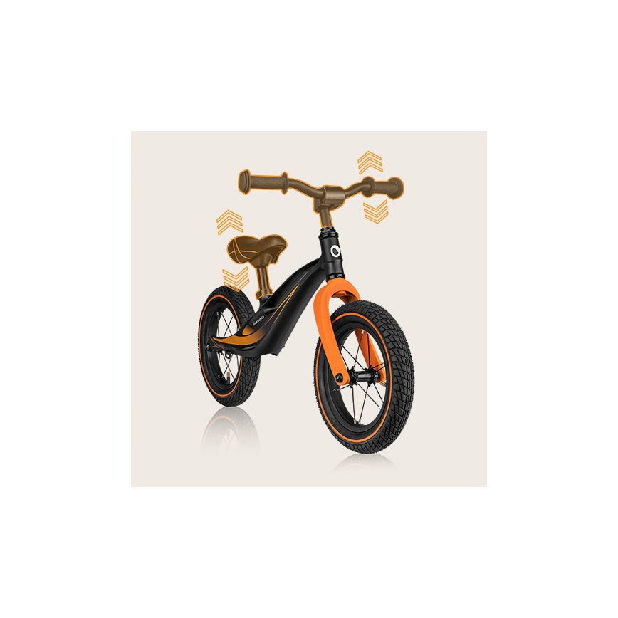 Lionelo - Bicicleta de empuje BART AIR negro/naranja