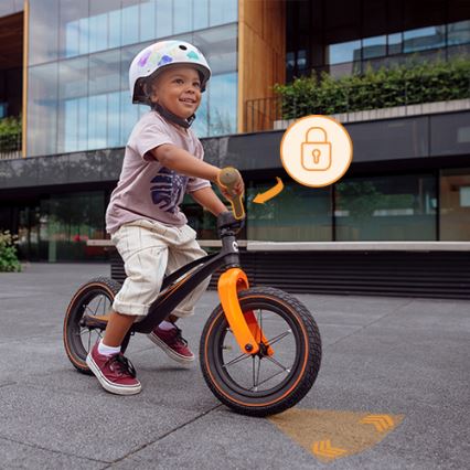 Lionelo - Bicicleta de empuje BART AIR negro/naranja