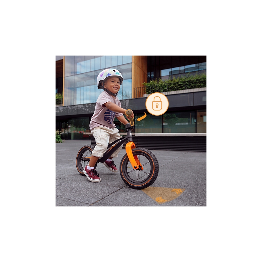 Lionelo - Bicicleta de empuje BART AIR negro/naranja