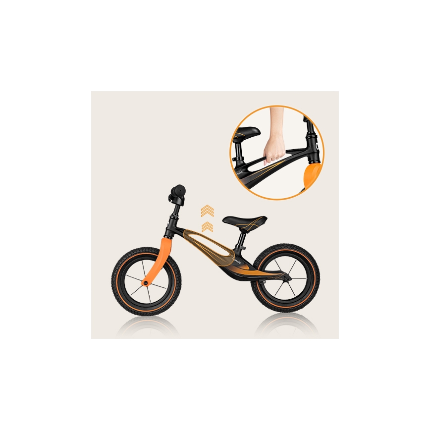 Lionelo - Bicicleta de empuje BART AIR negro/naranja