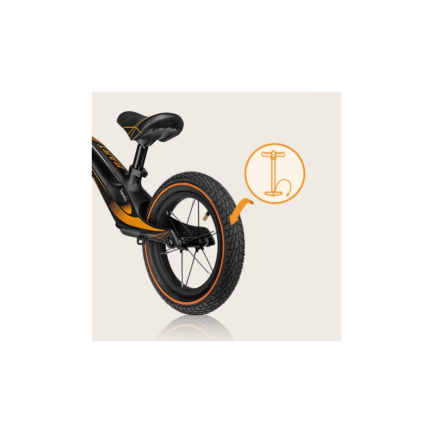 Lionelo - Bicicleta de empuje BART AIR negro/naranja
