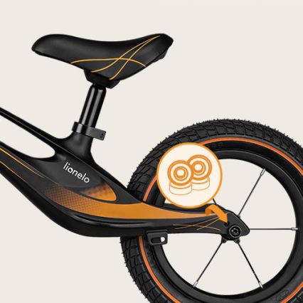 Lionelo - Bicicleta de empuje BART AIR negro/naranja