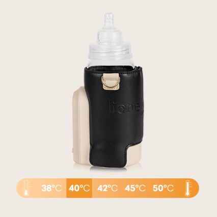Lionelo - Calentador de biberones recargable THERMUP GO EVO 18W/5V negro/beige