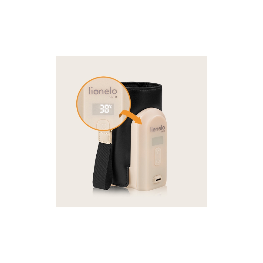 Lionelo - Calentador de biberones recargable THERMUP GO EVO 18W/5V negro/beige