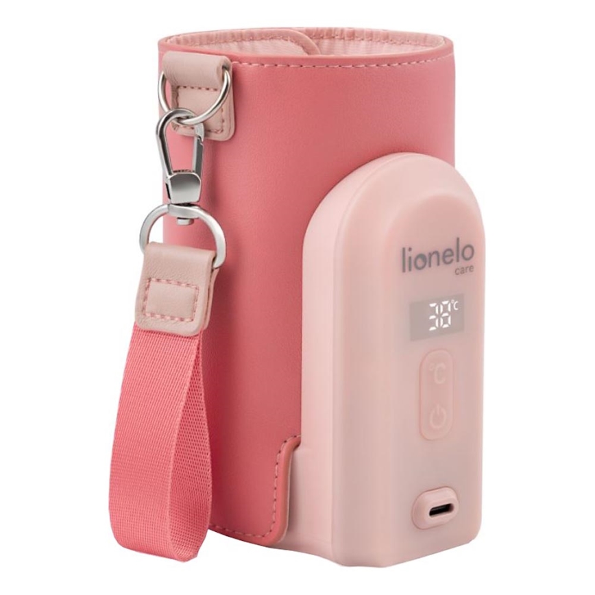 Lionelo - Calentador de biberones recargable THERMUP GO EVO 18W/5V rosa
