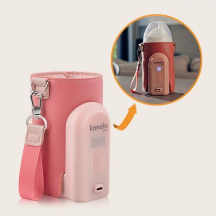 Lionelo - Calentador de biberones recargable THERMUP GO EVO 18W/5V rosa