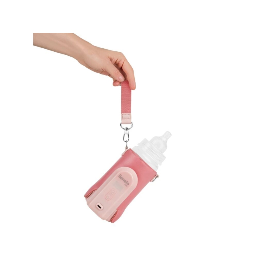 Lionelo - Calentador de biberones recargable THERMUP GO EVO 18W/5V rosa