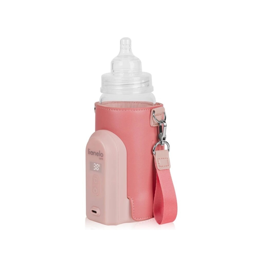 Lionelo - Calentador de biberones recargable THERMUP GO EVO 18W/5V rosa