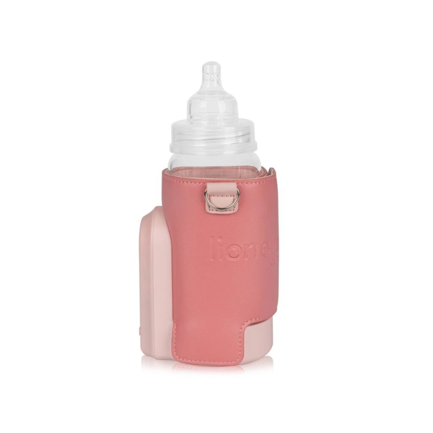 Lionelo - Calentador de biberones recargable THERMUP GO EVO 18W/5V rosa