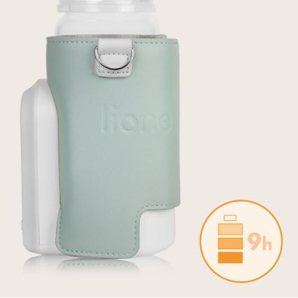 Lionelo - Calentador de biberones recargable THERMUP GO EVO 18W/5V Verde/blanco