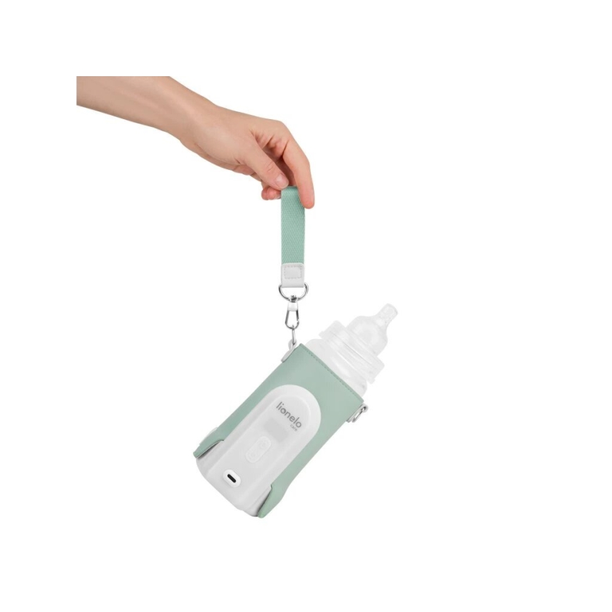 Lionelo - Calentador de biberones recargable THERMUP GO EVO 18W/5V Verde/blanco