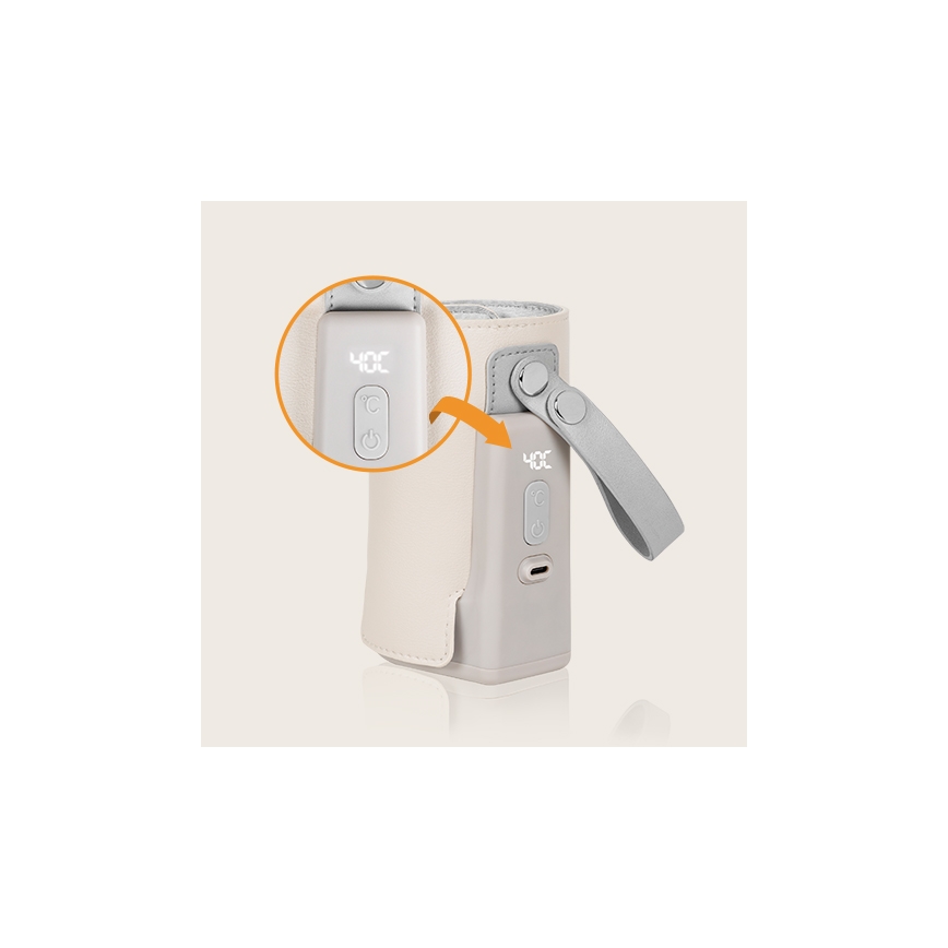 Lionelo - Calentador de biberones recargable THERMUP GO PLUS 10W/5V beige