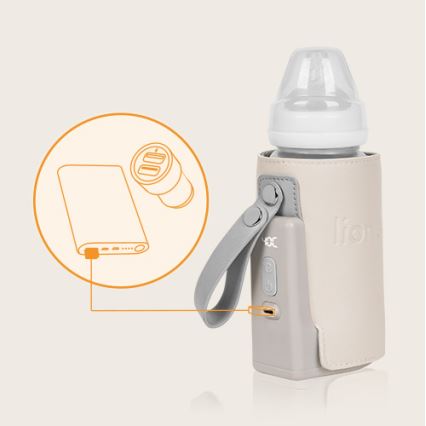 Lionelo - Calentador de biberones recargable THERMUP GO PLUS 10W/5V beige