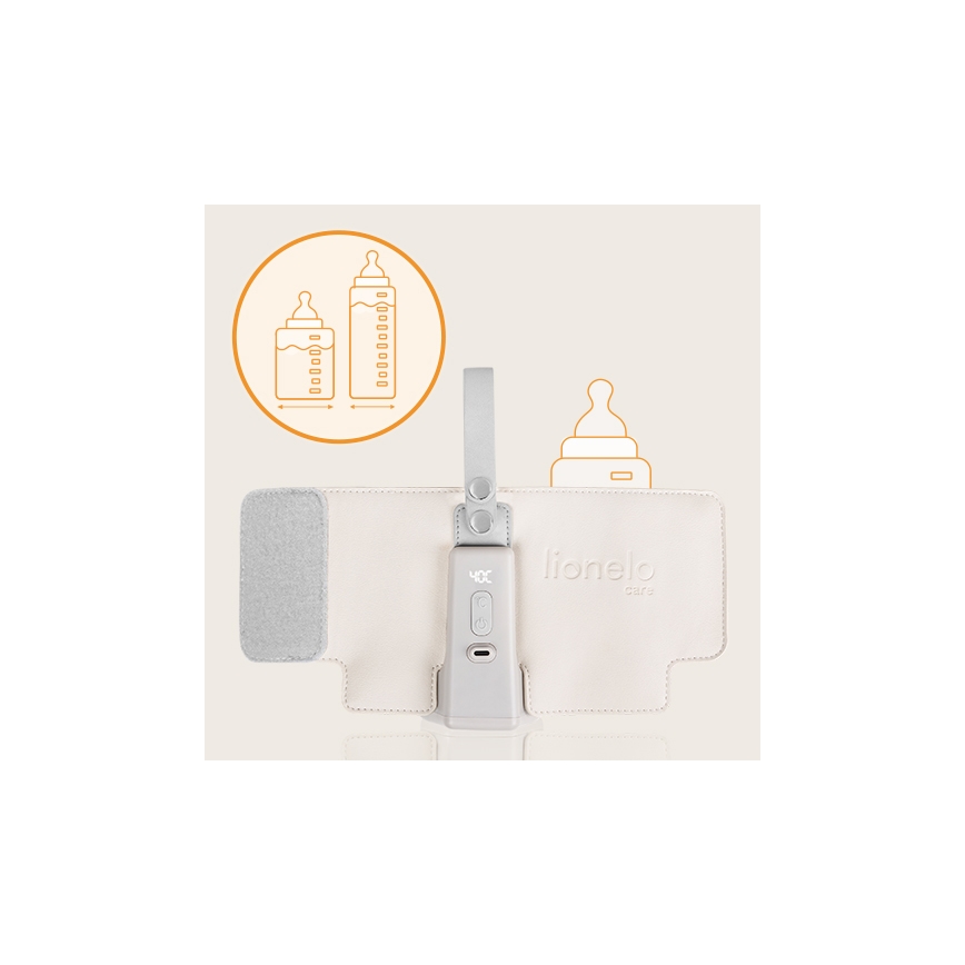 Lionelo - Calentador de biberones recargable THERMUP GO PLUS 10W/5V beige
