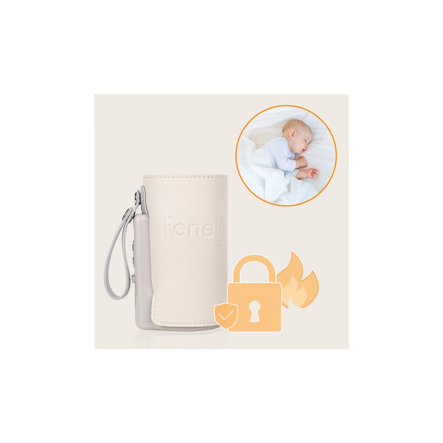 Lionelo - Calentador de biberones recargable THERMUP GO PLUS 10W/5V beige