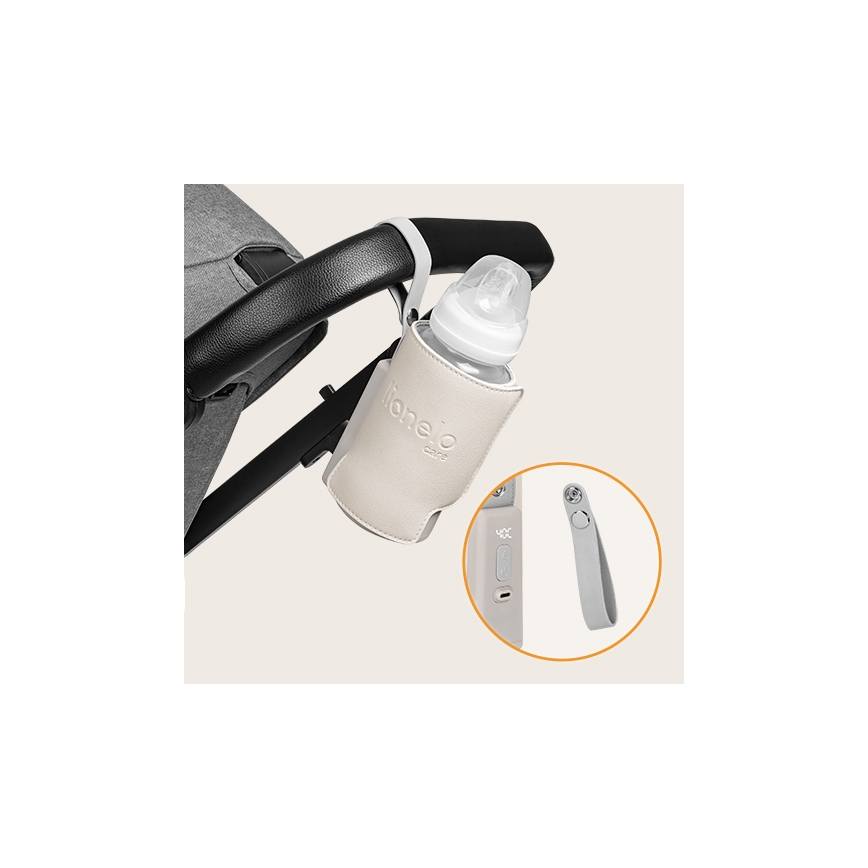 Lionelo - Calentador de biberones recargable THERMUP GO PLUS 10W/5V beige