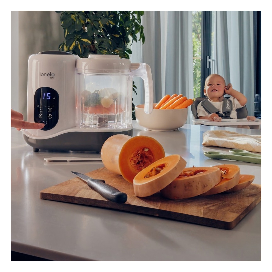 Lionelo - Cocina de vapor 5en1 BABYMENU 110W/230V blanco/gris