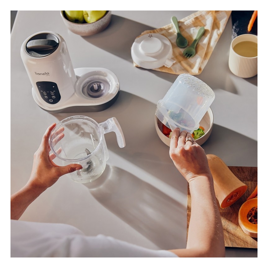 Lionelo - Cocina de vapor 5en1 BABYMENU 110W/230V blanco/gris