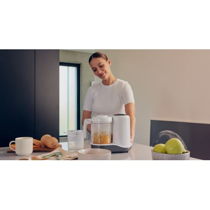 Lionelo - Cocina de vapor 5en1 BABYMENU 110W/230V blanco/gris
