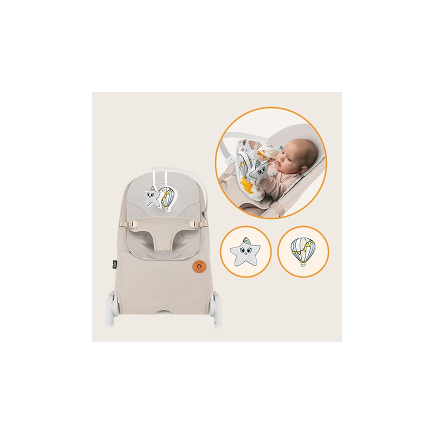 Lionelo - Columpio para bebés LILAC beige