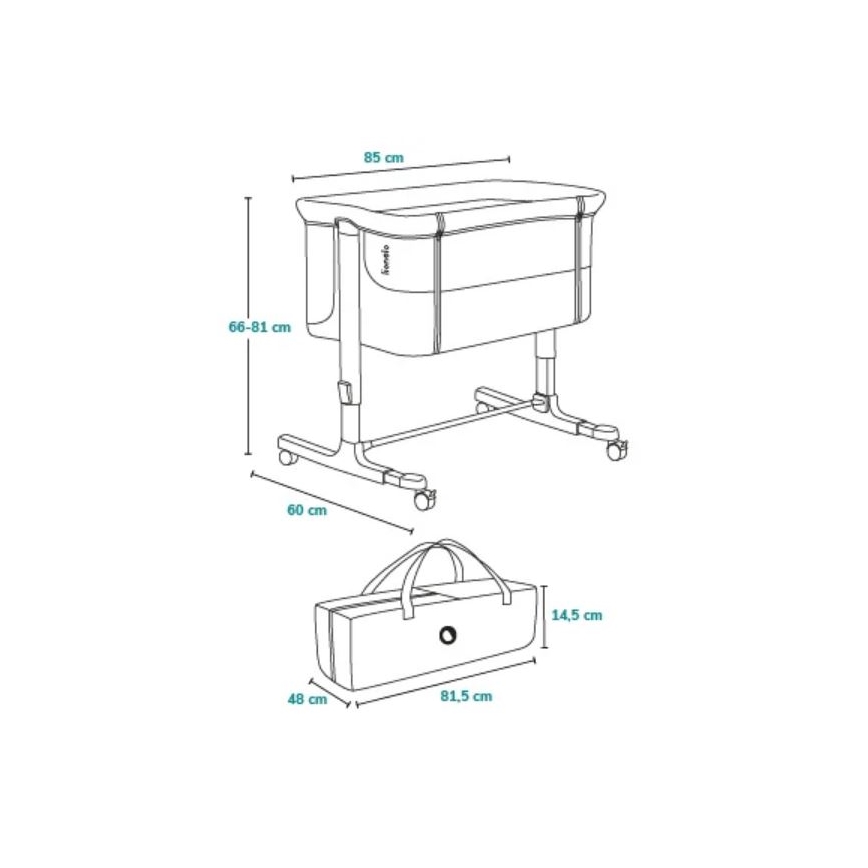Lionelo - Cuna para bebé 3en1 AURORA beige
