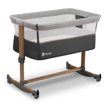 Lionelo - Cuna para bebé 3en1 LEONIE gris/negro