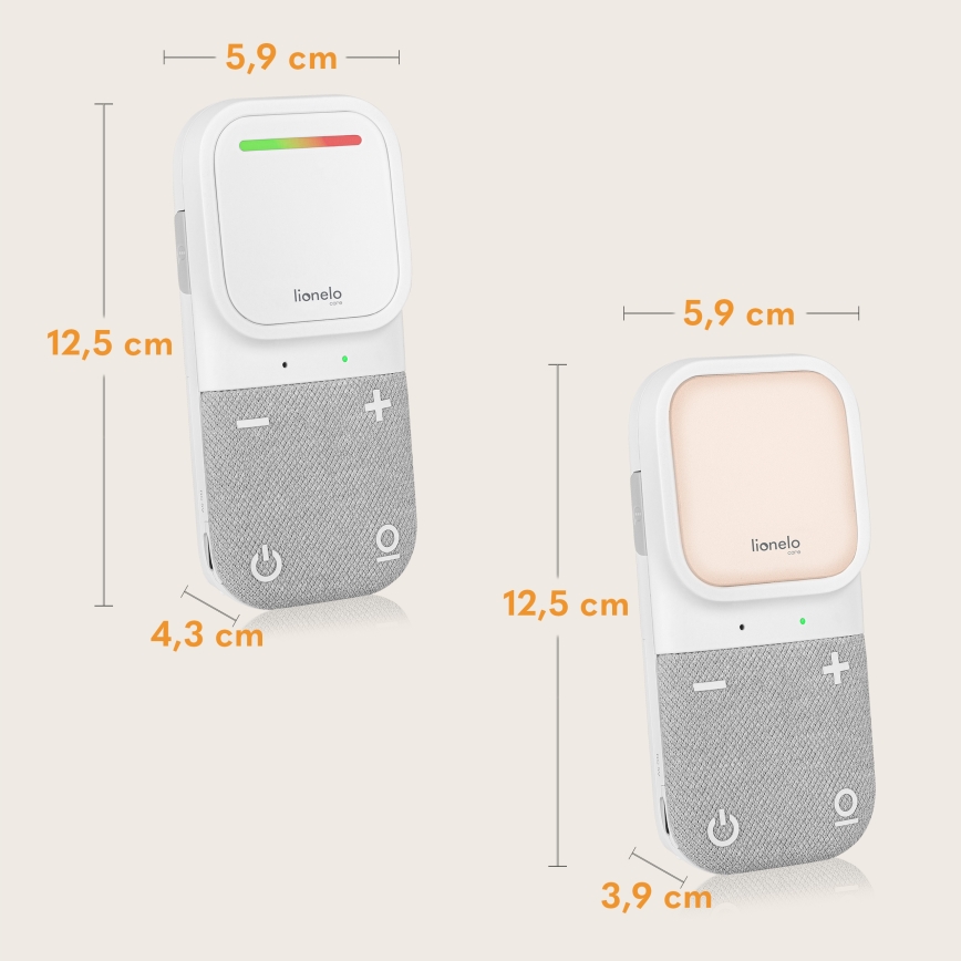 Lionelo - Monitor de audio inalámbrico y recargable para bebés BABYLINE 2.2 5V