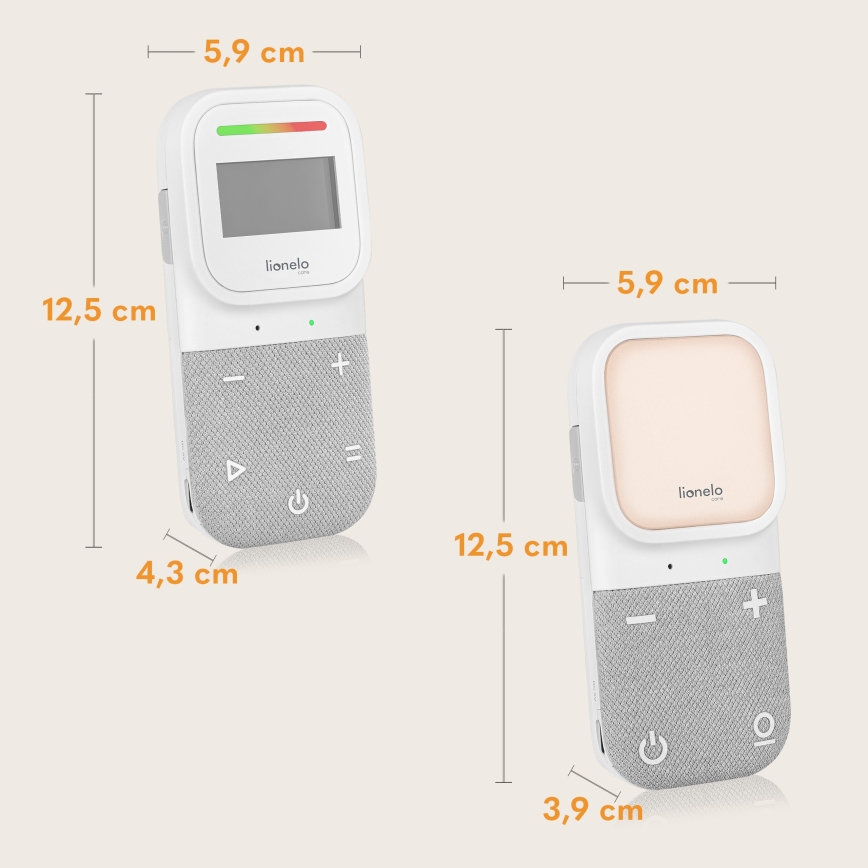 Lionelo - Monitor de audio inalámbrico y recargable para bebés BABYLINE 2.3 5V