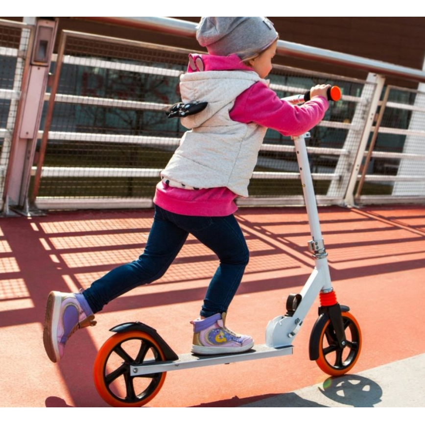 Lionelo - Patinete infantil LUCA blanco/naranja