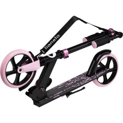 Lionelo - Patinete infantil LUCA negro/rosa