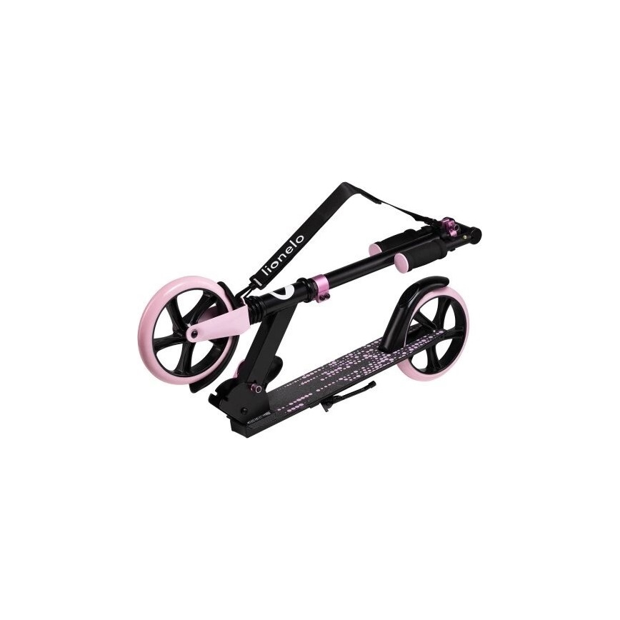 Lionelo - Patinete infantil LUCA negro/rosa