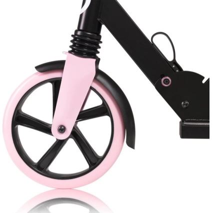 Lionelo - Patinete infantil LUCA negro/rosa