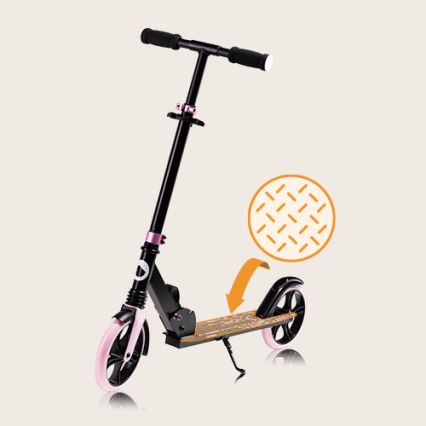 Lionelo - Patinete infantil LUCA negro/rosa
