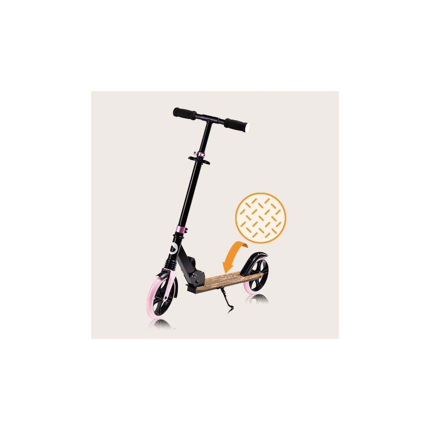 Lionelo - Patinete infantil LUCA negro/rosa
