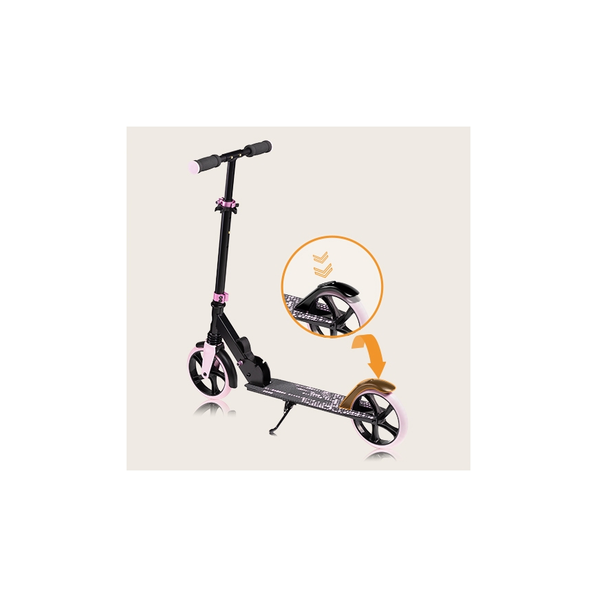 Lionelo - Patinete infantil LUCA negro/rosa