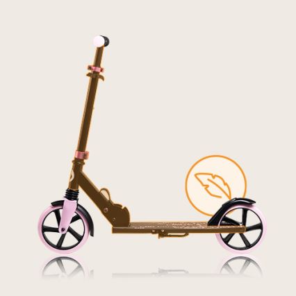 Lionelo - Patinete infantil LUCA negro/rosa