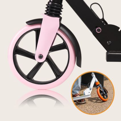 Lionelo - Patinete infantil LUCA negro/rosa